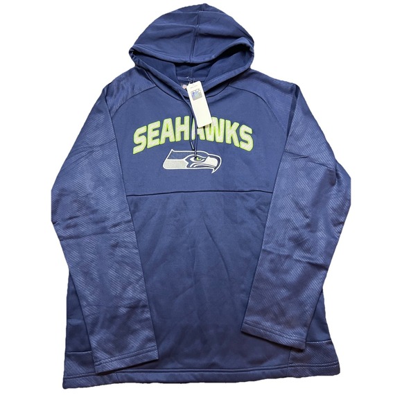 NWT NFL Apparel Seattle Seahawks NFL Mens Hoodie Sweatshirt Large Dri-fit Stitch - Picture 2 of 13